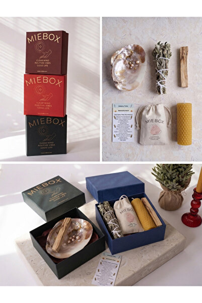 MieBox Macabeli Enerji Seti (incili Sedef Tütsülük+ Palo Santo+ Balmumu Mum+ ...