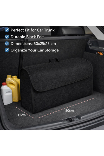 MeyZone Araba Bagaj Çantası Oto Halı Bagaj Organizer Alet Eşya Çantası Siyah