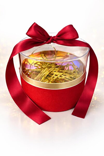 ROYAL GİFT Led Işıklı Kırmızı Kadife Silindir Kutu