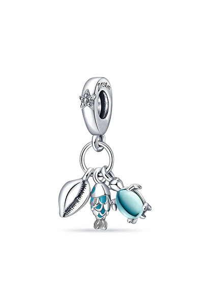 Fubena Balık, Deniz Kaplumbağası Ve Deniz Kabuğu Üçlü Sallantılı Charm