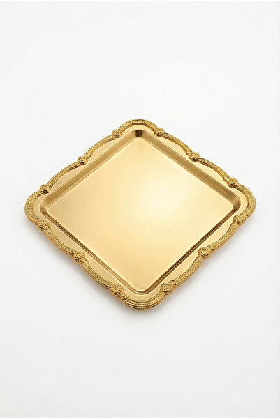 AKSESUAR EVRENİ Daztek Gold Stainless Steel Gold Frame Coffee Presentation Tr...