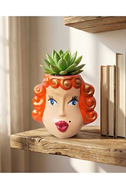 Dodemert Home Nigar Hanım Bebek Beton Saksı & Kalemlik & Mumluk ( Dekoratif )