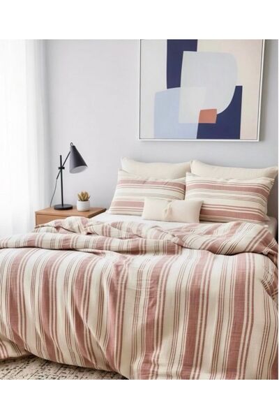 Tasarım طقم غطاء لحاف من القطن 100% من HB&Victory، مخطط ملون، مقاس مزدوج 200x...