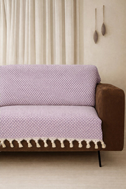 LUNGA VİTA Başak Desen Dokuma %100 Pamuklu Çok Amaçlı Pike Koltuk Örtüsü 180x230