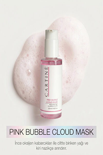 CARTİNE Pink Bubble Cloud Mask Gözenek Siyah Nokta Ve Gözenek Karşıtı Yüz Tem...