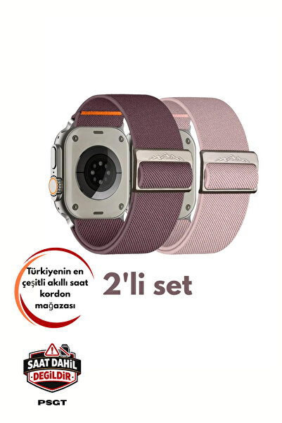 PSGT Set 2'li Watch Band Uyumlu 38-40-41mm ve S10 s11 42mm Climber Kordon Spo...