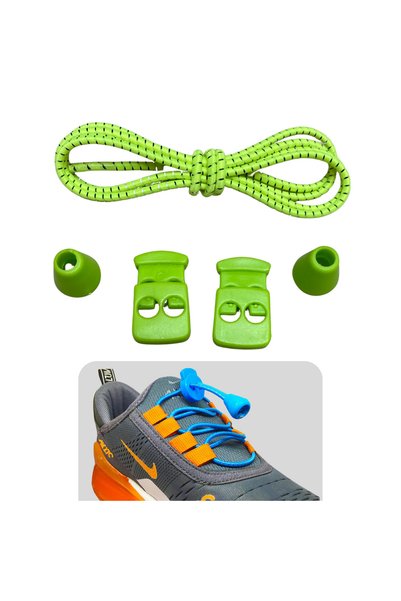 Foottab Practical Locked Flexible Shoelaces 100 Cm Pistachio Green