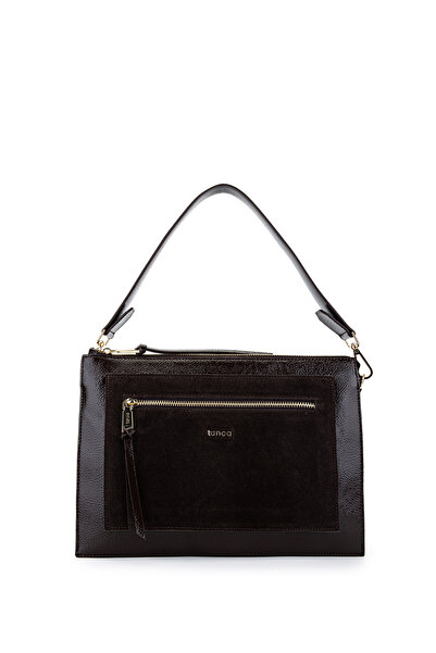 Tamer Tanca Women's Faux Leather Brown Shoulder Bag