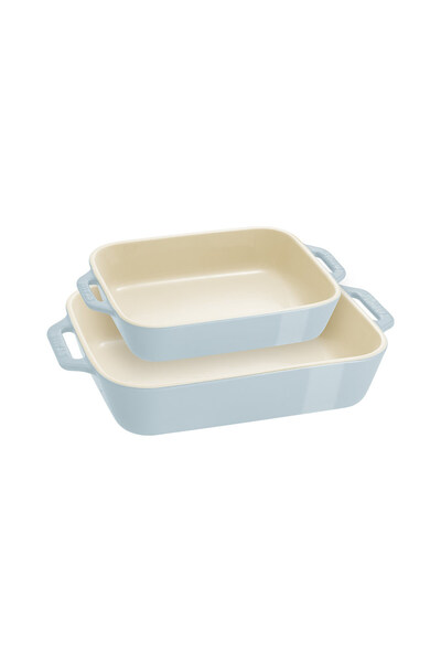 STAUB Seramik Fırın Kabı Seti 2'li Açık Mavi