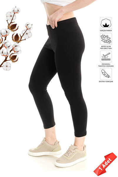 DAYCO Colanți din bumbac negru cu talie înaltă - pachet unic