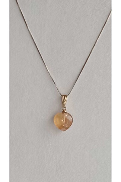 SUGÜLİNSHOP & HANDMADE JEWELRY Orjinal Sitrin Taşı Kolye Ucu