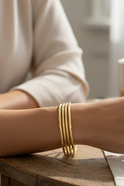 XUPING JEWELRY Stil Incisi/Xupıng Jewelry 14 Ayar Altın Kaplama Dalgalı Ajda ...