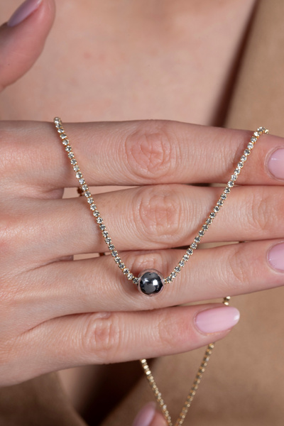 Elika Silver Su Yolu Model Çift Renkli Top Detaylı Kolye