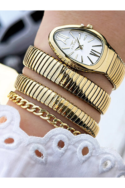 FERRO Yellow Steel Cord Women Wrist Watch Fl40167A-B 3Atm Water Resistant 2 Y...