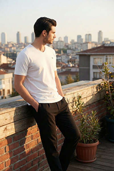 Buratti Βαμβάκι τεμάχια εφαρμοστό T-shirt με λαιμόκοψη V Ανδρικό T-SHIRT 5902719