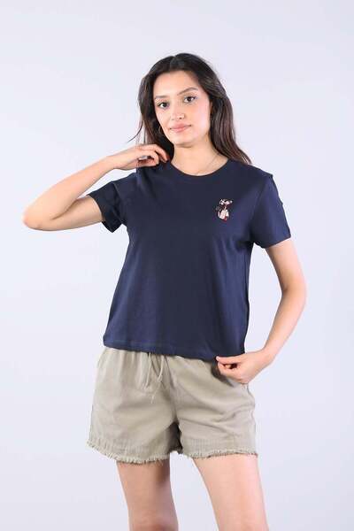 Mckanzie 10457 تي شيرت برقبة دائرية مطبوع عليه فلامينجو