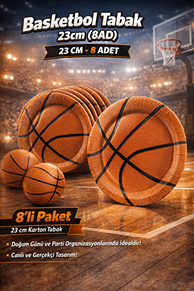 PartyExpress Basketbol Tabak 23cm (8AD)