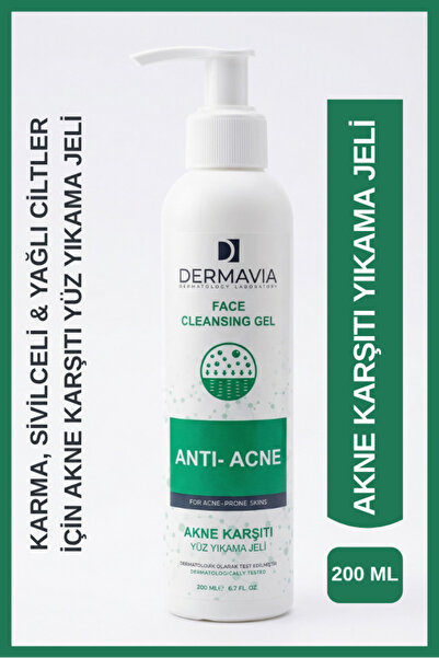 Dermavia Akne Karşıtı Yüz Yıkama Jeli 200 ml - Salisilik Asit & Zinc PCA ile ...