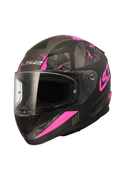 LS2 RAPID PALIMNESIS MAT SİYAH-PEMBE KASK