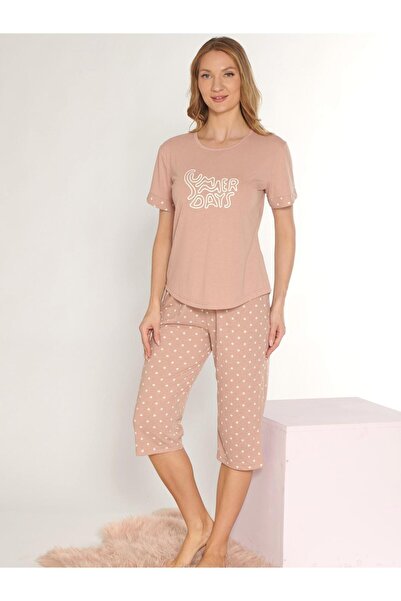 DOWRY Short Sleeved Capri Suit Summer Viscose Fabric Comfortable and Lightwei...