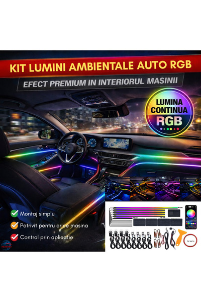 PARADOX SINCE 1992 Kit lumini ambientale auto RGB 18 in 1 Symphony acrilic Bl...