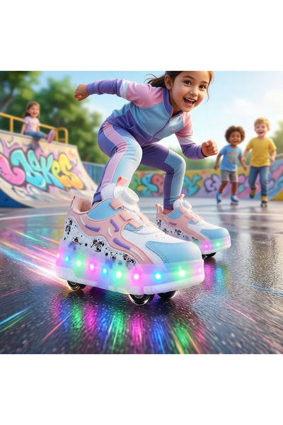 Genel Markalar Çocuk Patenli Işıklı Tekerlekli Spor Ayakkabı & Patenli Rahat ...