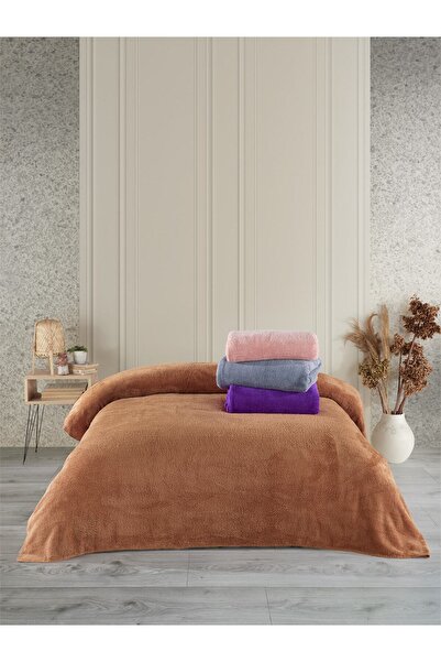 NANOSOFT Κουβέρτα Pofy Welsoft Διπλή-καφέ