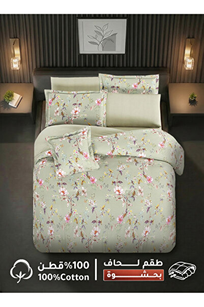 Melen طقم مفرش سرير صيفي مفرد ونص قطن 100% - 4 قطع - يناسب سرير بمقاس 200x120...