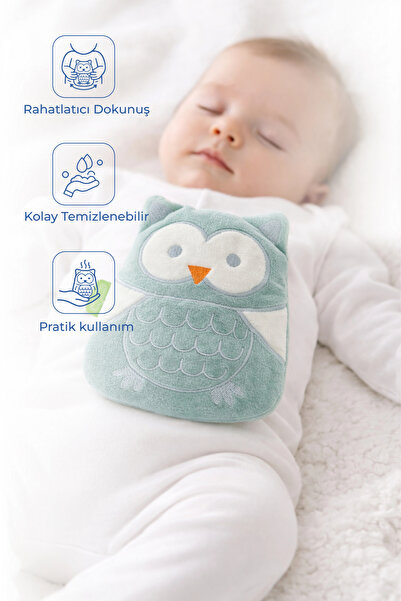 Babyjem Kiraz Çekirdekli Baykuş Kadife Rahatlatıcı Gaz Kemeri & Gaz Yastığı -...