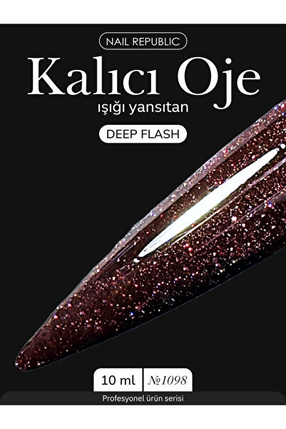 Nail Republic Kalıcı Oje Deep Flash 1098 (10 ml) – Kahverengi Reflektör Glitt...