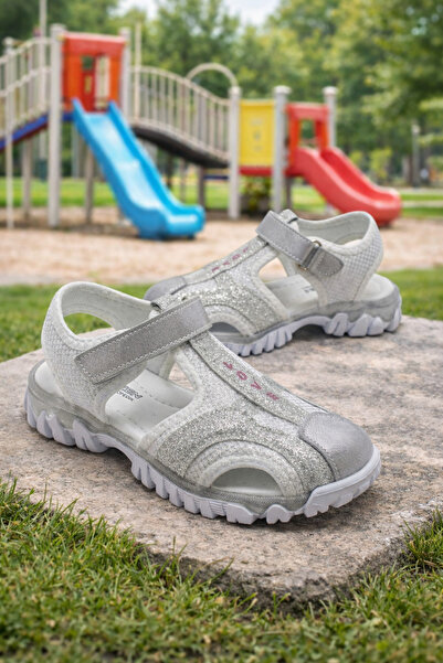 ORELİON Pantofi pentru fete cu vârf închis sandale cu velcro și sclipici, de ...