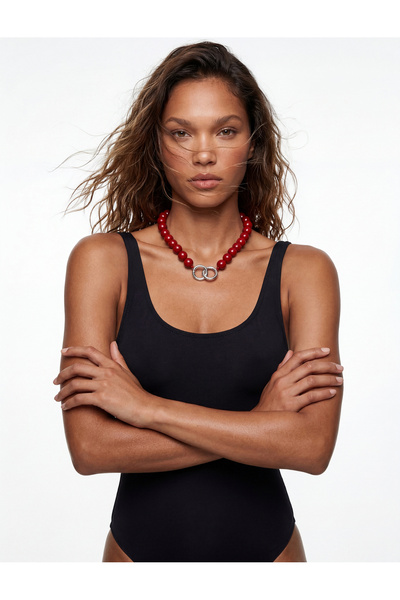 Koton Μαγιό με λαιμόκοψη U και χοντρές τιράντες