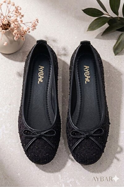 Aybar Tüvit Kumaş Babet Fiyonklu Ortapedik Taban Günlük Ayakkabı Ofis Ayakkabısı
