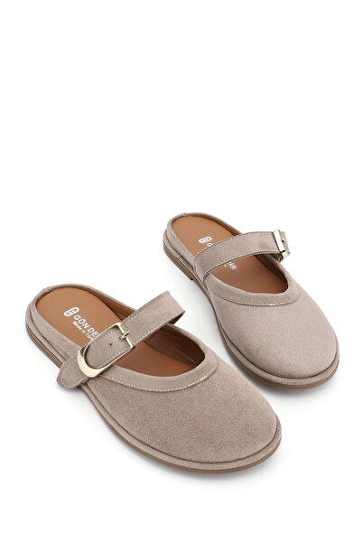 GÖNDERİ(R) Women's Mink Suede Closed Toe Buckled Slipper