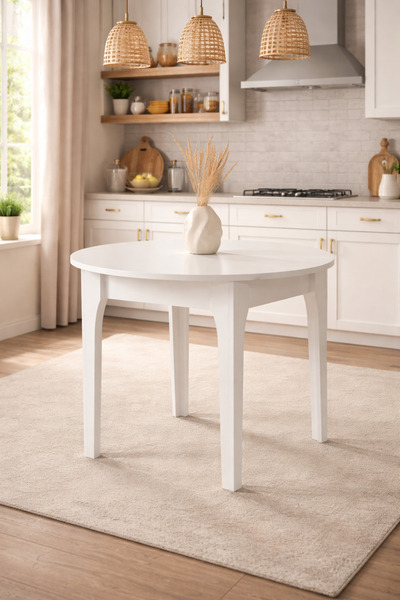 MOBİX HOME MK05 92x92 Yemek ve Mutfak Masası Beyaz