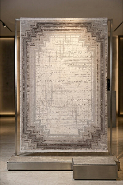 Ceremonyhome Modern Kahve Krem Saçaklı Oturma Odası Halısı Ve Salon Halı