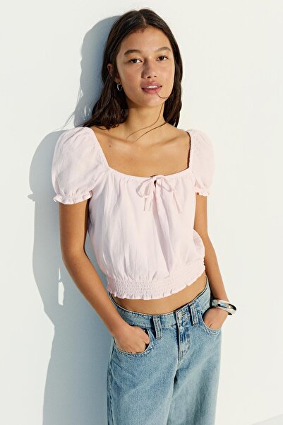 Bershka Balon kollu rustik bluz