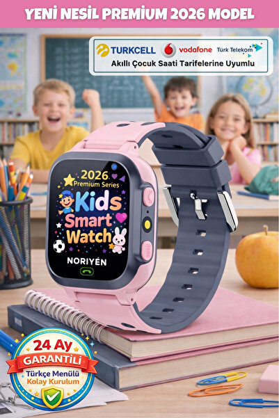 Noriyen Yeni Nesil 2026 Model Kız Çocuk Akıllı Kol Saati - Pembe