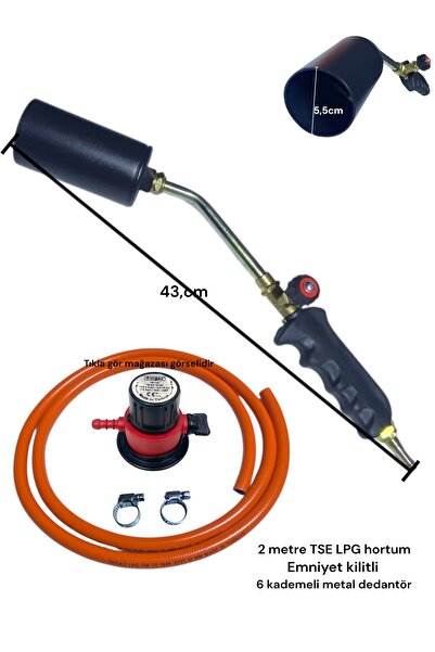 NURGAZ Büyük tüp pürmüzü izolasyon şaloma ayarlı kısa sap pürmüz kademeli baş...