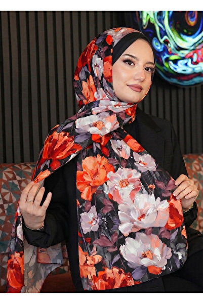 AFVENTE شال ناعم متعدد الألوان بنمط الورد قطن