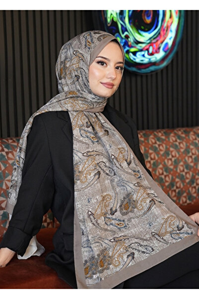 AFVENTE قماش منقش شال ناعم من فرو المنك بنمط بيزلي قطن