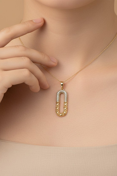 XUPING JEWELRY Stil Incisi/Xupıng Jewelry 14 Ayar Altın Kaplama Uzun Zirkon T...