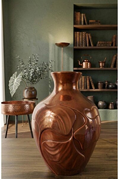 AMB TASARIM EV DEKORASYON (VAZO) Zarif Kabartma Desenli İRA Organik Salon VAZO