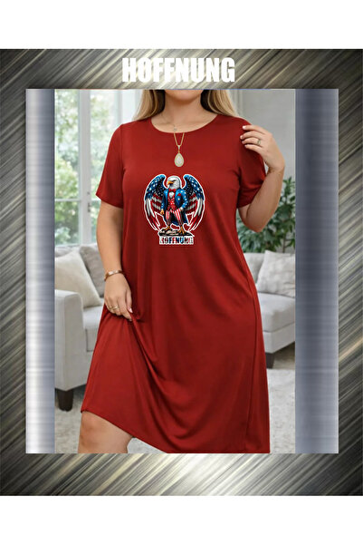 HOFFNUNG Unisex Short Sleeve Round Neck Usa Eagle Printed Solid Color Long Ts...