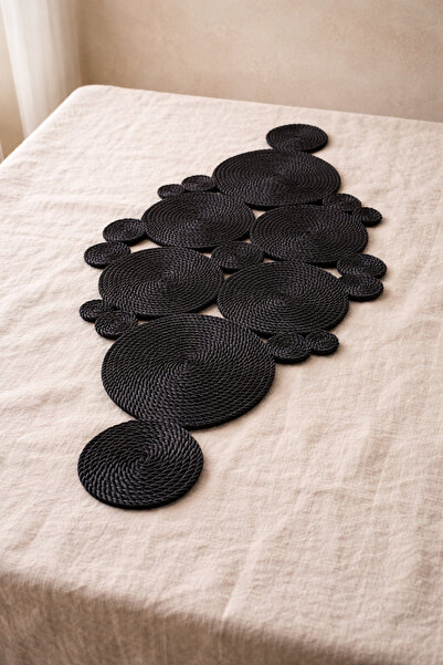 Naspar Μαύρο Διακοσμητικό Κάλυμμα για Τραπέζι / Κονσόλα / Τραπεζάκι σαλονιού ...