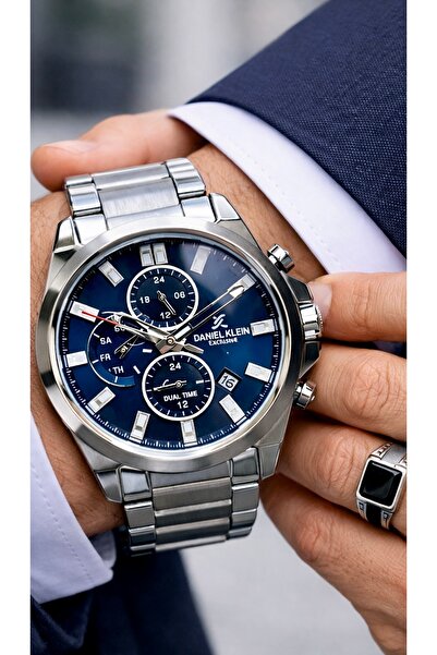 Daniel Klein ساعة يد رجالية أصلية مقاومة للماء من الفولاذ مع سوار هدية