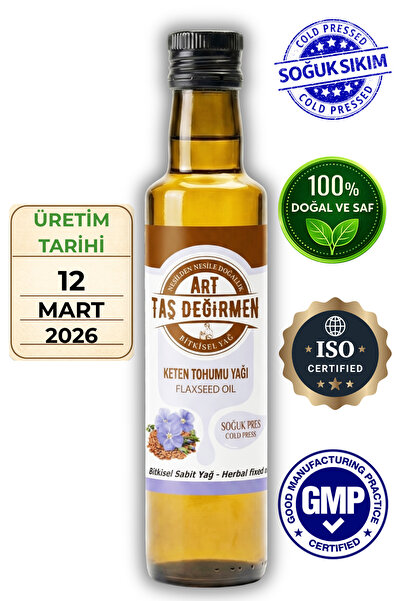 Art Taş Değirmen %100 Saf, Doğal Keten Tohumu Yağı 250 ml Soğuk Sıkım (HEDİYE...