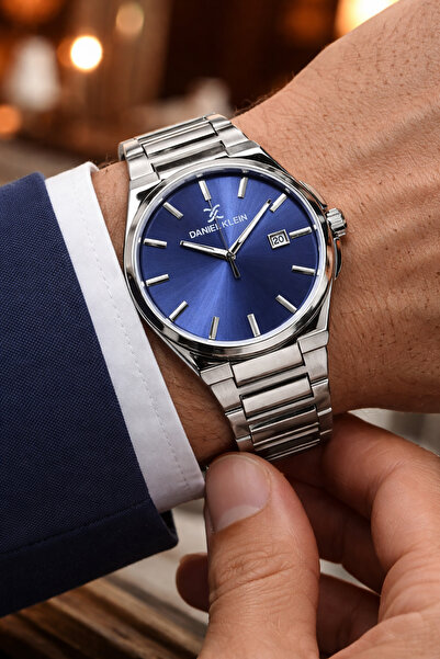Daniel Klein 2025 Model Lacivert Kadran Gümüş Kordon Su Geçirmez Çelik Saat B...