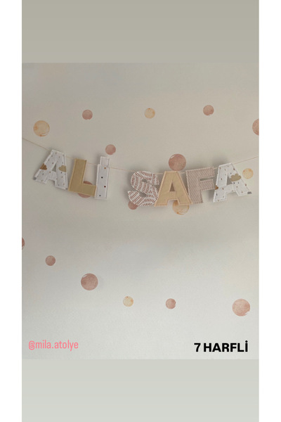 Pure baby handmade İsim Flama Bebek Odası Kapı Süsü Duvar Süsü