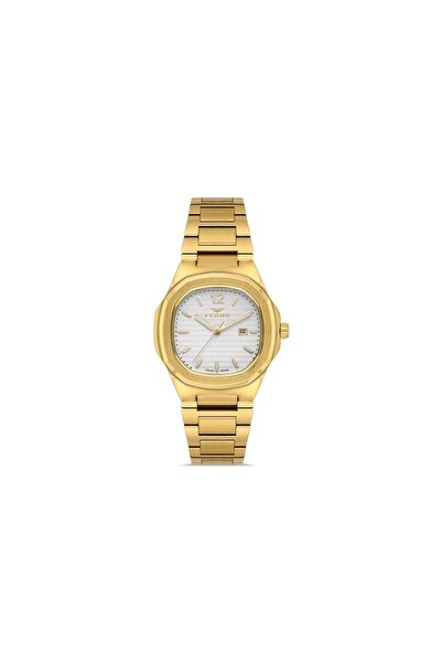 FERRO Quartz Çelik Altın Rengi 24 mm Kadın Kol Saati